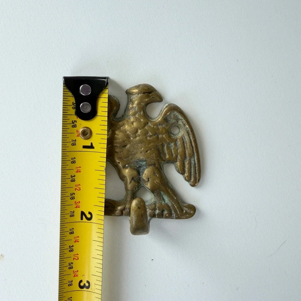 Vintage Solid Brass Eagle Wall Hook Federal Style Patriotic Americana Decor